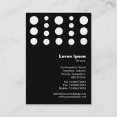 Zeitreise - Weiß auf Schwarz Visitenkarte (Rückseite)