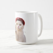 Zeitreisende Pariser Katzenselfie Kaffeetasse (VorderseiteRechts)