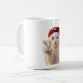 Zeitreisende Pariser Katzenselfie Kaffeetasse (Vorderseite Links)