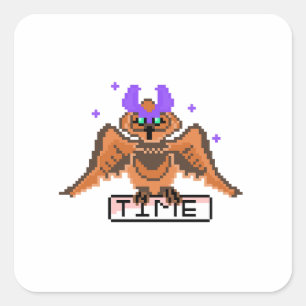 Zeitreisende Pixel-Schüssel - Retro-Magische Kreat Quadratischer Aufkleber