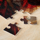 Zeitreisende Steampunk-Dame mit Falke Puzzle (Seite)