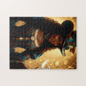 Zeitreisende Steampunk-Dame mit Taube Puzzle (Horizontal)