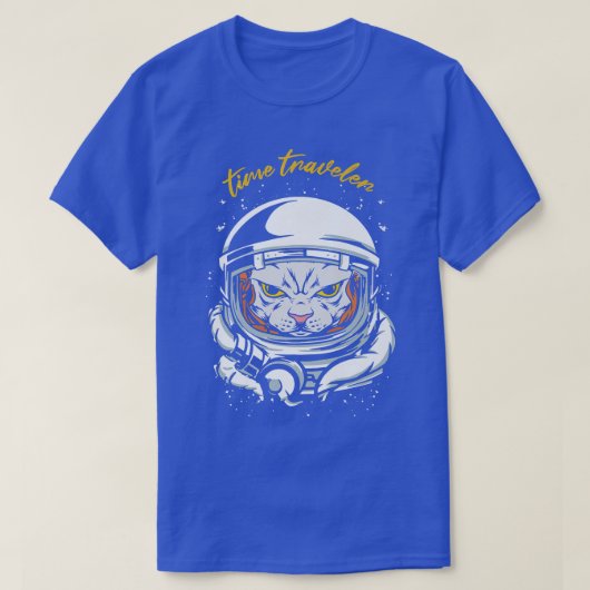 Zeitreisender Katzenraumschiff T-Shirt (Design vorne)