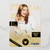 Zeitschrift Abdeckung 2 Foto Gold Glitzer ombre Sw Folieneinladung (Vorderseite)