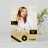 Zeitschrift Abdeckung 2 Foto Gold Glitzer ombre Sw Folieneinladung (Stehend vorne)