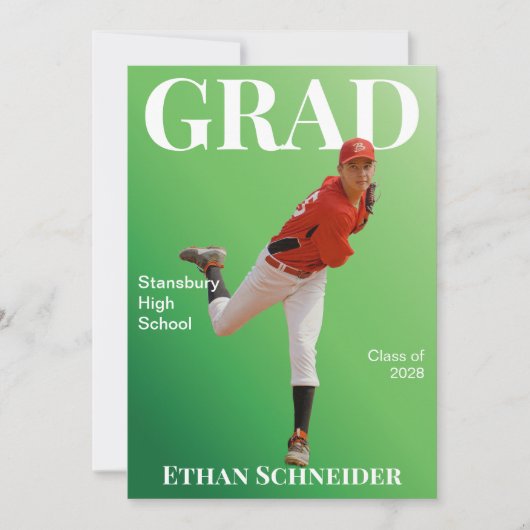 Zeitschrift Abschluss Grüne und Weiße Ankündigung (Vorderseite)