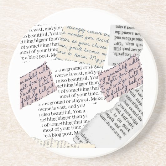 Zeitschrift Ästhetik - Retro Editorial Style Getränkeuntersetzer (Vorne)