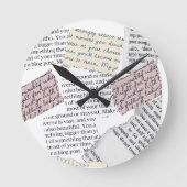 Zeitschrift Ästhetik - Retro Editorial Style Runde Wanduhr (Vorderseite)