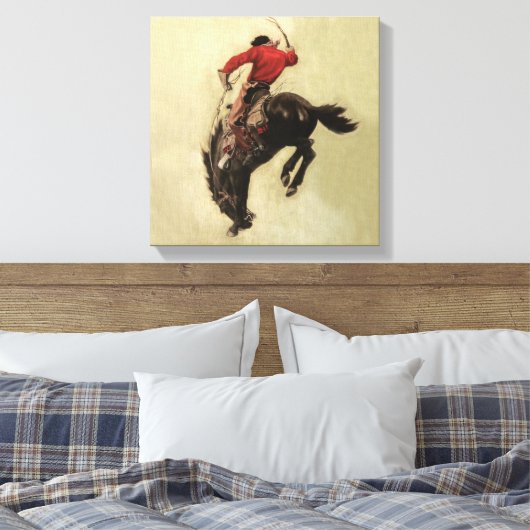 Zeitschrift "Bucking Bronco" Cover von NC Wyeth Leinwanddruck (Insitu (Schlafzimmer))