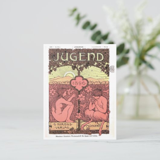 Zeitschrift Cover 1896 Vintag Style Postkarte (Stehend Vorderseite)
