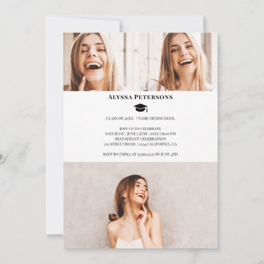 Zeitschrift Cover 4 Fotos cool trendiger Abschluss Ankündigung (Rückseite)