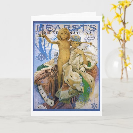 Zeitschrift Cover, Alphonse Mucha Karte (Gelbe Blume)