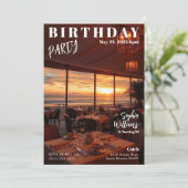 Zeitschrift Cover Beach Geburtstag Einladung (Stehend Vorderseite)