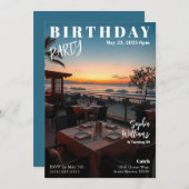 Zeitschrift Cover Beach Geburtstag Einladung (Vorne/Hinten)