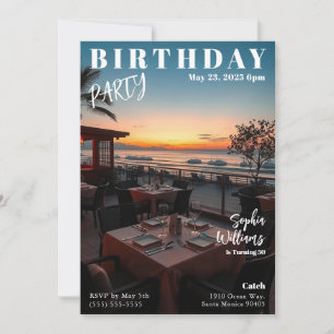 Zeitschrift Cover Beach Geburtstag Einladung