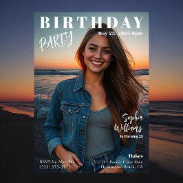 Zeitschrift Cover Beach Geburtstag Einladung