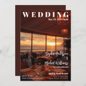 Zeitschrift Cover Beach Wedding Einladung (Vorne/Hinten)