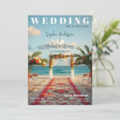 Zeitschrift Cover Beach Wedding Einladung (Stehend Vorderseite)