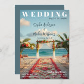 Zeitschrift Cover Beach Wedding Einladung (Vorne/Hinten)