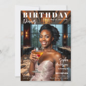 Zeitschrift Cover Birthday Dinner Einladung (Vorderseite)