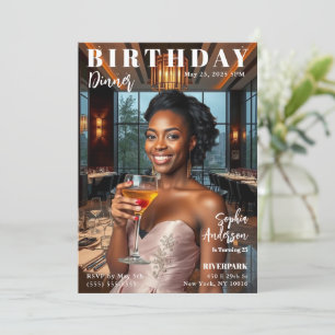 Zeitschrift Cover Birthday Dinner Einladung