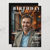 Zeitschrift Cover Birthday Dinner Einladung (Vorne/Hinten)