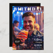 Zeitschrift Cover Birthday Einladung (Vorne/Hinten)