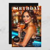 Zeitschrift Cover Birthday Einladung (Vorne/Hinten)