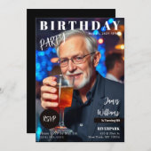Zeitschrift Cover Birthday Einladung (Vorne/Hinten)