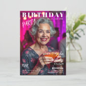 Zeitschrift Cover Birthday Einladung (Stehend Vorderseite)