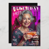 Zeitschrift Cover Birthday Einladung (Vorne/Hinten)