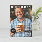 Zeitschrift Cover Birthday Einladung (Stehend Vorderseite)