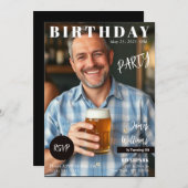 Zeitschrift Cover Birthday Einladung (Vorne/Hinten)