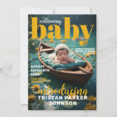 Zeitschrift Cover Bold Modern Birth Ankündigung (Vorderseite)