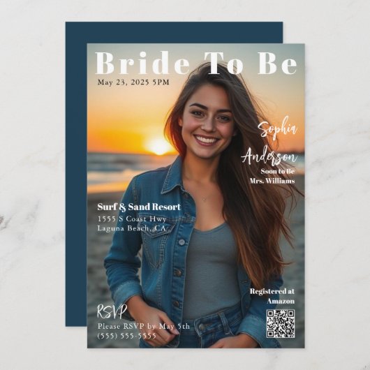 Zeitschrift Cover Bride zu sein Einladung (Vorne/Hinten)