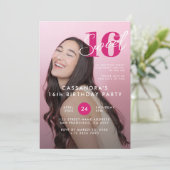 Zeitschrift Cover Design 16 . Geburtstag Geburtsta Einladung (Stehend Vorderseite)
