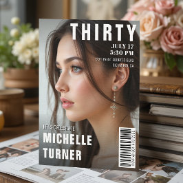 Zeitschrift Cover Foto 30. Geburtstag Party Einladung