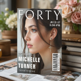 Zeitschrift Cover Foto 40. Geburtstag Party Einladung