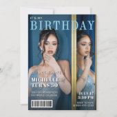 Zeitschrift Cover Foto Geburtstagsparty Einladung (Vorderseite)