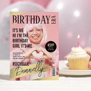 Zeitschrift Cover Foto Geburtstagszeitalter Party Einladung