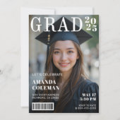 Zeitschrift Cover Foto Graduation Party Einladung (Vorderseite)
