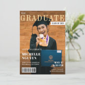 Zeitschrift Cover Foto Graduation Party Einladung (Stehend Vorderseite)