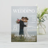 Zeitschrift Cover Foto Hochzeit Einladung (Stehend Vorderseite)