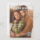 Zeitschrift Cover Foto QR Code Hochzeit Save The Date (Vorderseite)