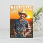 Zeitschrift Cover Land Geburtstag Einladung (Stehend Vorderseite)