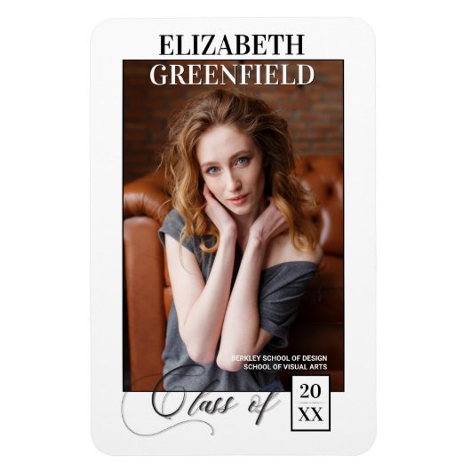 Zeitschrift Cover Modern Abschluss Ankündigung Magnet (Vertikal)