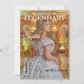 Zeitschrift Cover Quinceanera Save the Date Einladung (Vorderseite)