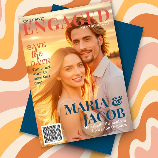 Zeitschrift Cover Save the Date Foto Ankündigung