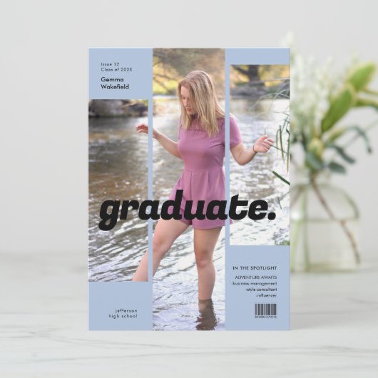 Zeitschrift Cover Simple & Modern Einladung (Stehend Vorderseite)