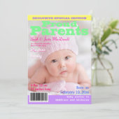 Zeitschrift Cover Style Geburtserklärung mit Foto Ankündigung (Stehend Vorderseite)